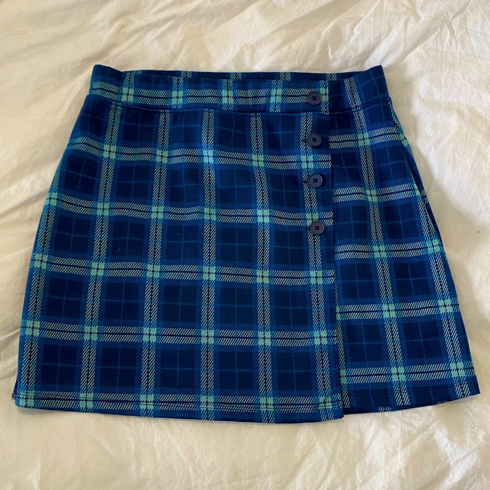 Adorable School Girl blue plaid mini skirt by SO size medium